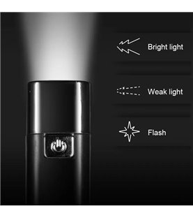 Mini Lanterna LED Recarregável, com Powerbank e 3 Intensidades de Luz - Goeik