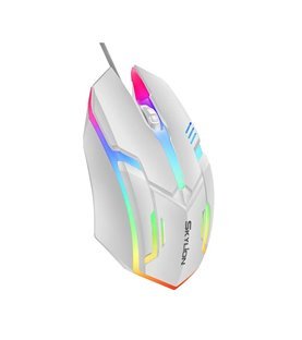 Rato Gaming Desportivo com Luz LED e Conexão USB - Branco - Skylion by Goeik