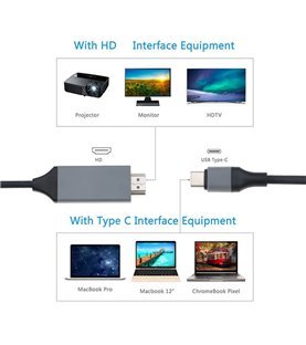 Cabo Adaptador Tipo-C para HDMI 4K@60Hz, de 2m - Goeik