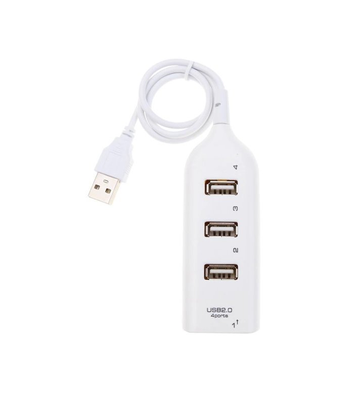 Hub USB 2.0 com 4 Portas USB - Branco - Goeik