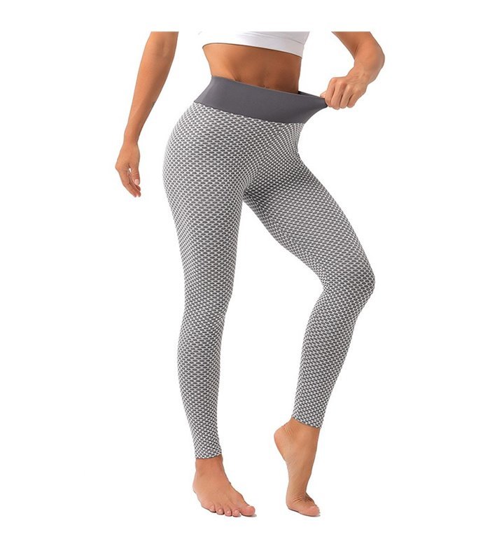 Leggings Desportivas Push-Up S, de Cintura Subida, Cinza - Goeik