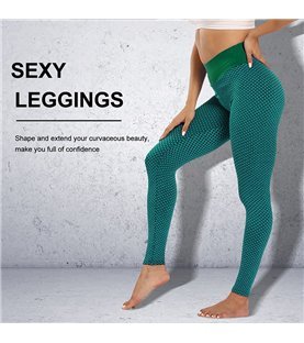 Leggings Desportivas Push-Up S, de Cintura Subida, Verdes - Goeik