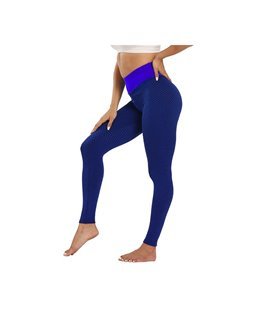 Leggings Desportivas Push-Up S, de Cintura Subida, Azul - Goeik