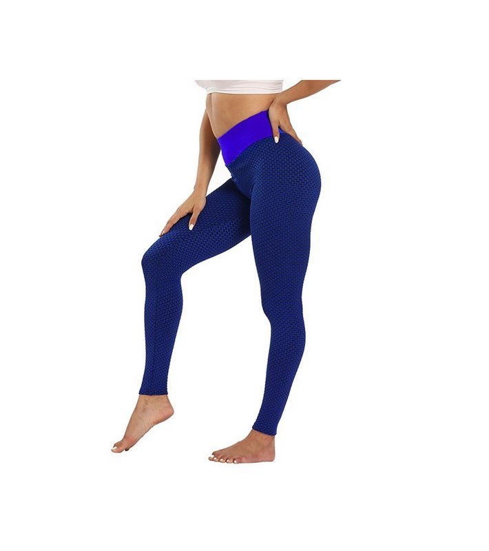 Leggings Desportivas Push-Up S, de Cintura Subida, Azul - Goeik