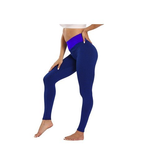 Leggings Desportivas Push-Up S, de Cintura Subida, Azul - Goeik