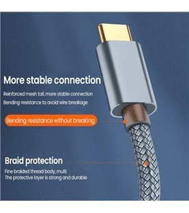 Cabo de 0.5 metros para Impressora USB Tipo-C – Cinzento – Goeik