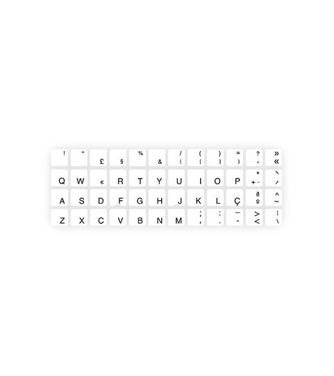 Kit de Teclas Autocolantes 14*14 com Carateres Portugueses para Teclado - Transparente - Goeik