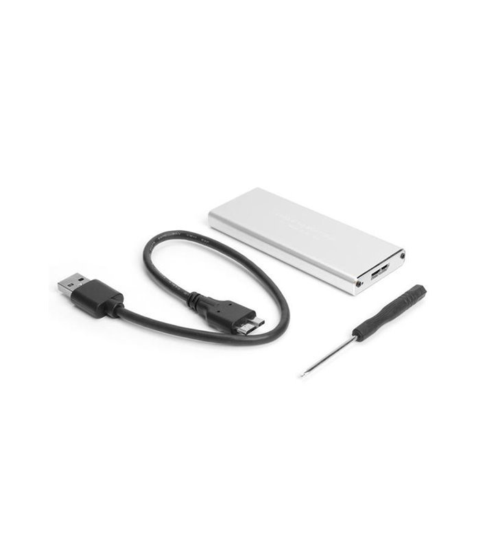 Adaptador Conversor M.2 NGFF SSD Sata para USB 3.0, com Caixa em Alumínio e Cabo Micro USB, Cinzento - Goeik