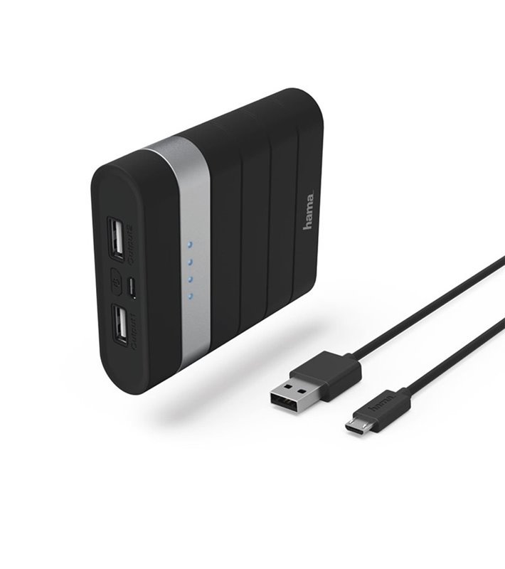 PowerBank Hama Soft Touch - 10400mAh - Preto