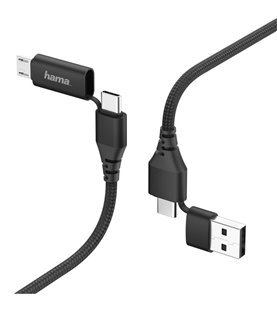 Cabo Adaptador 4 em 1, com Tipo-C, USB e Micro USB - Hama