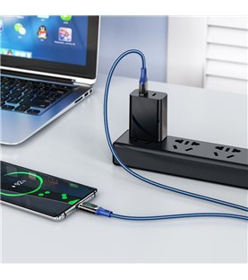 Cabo de Dados e Carregamento USB para Tipo-C, Hoco S51 5A Extreme - Azul