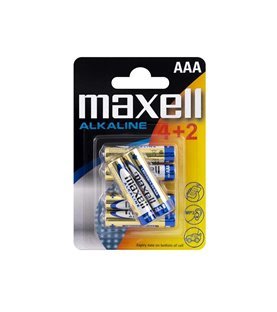 Pilha Alcalina AAA LR03 1.5V, 4+2 - Maxell