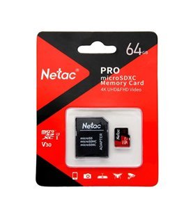 Cartão Micro SD P500 Extreme Pro Netac, de 64GB, com Adaptador