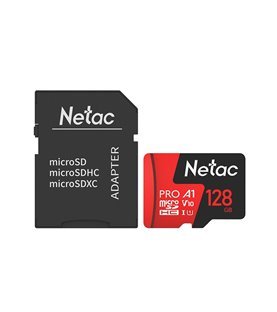 Cartão Micro SD P500 Extreme Pro Netac, de 128GB, com Adaptador