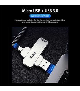 Pen Drive 16GB USB 3.0 + Micro USB 2.0, U381 - Netac