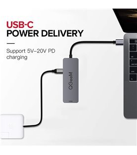 HUB Docking Station Tipo-C 4 em 1 Para HDMI, USB e Porta de Carregamento Tipo-C PD - QGeeM