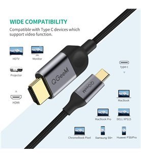 Cabo Tipo-C Para HDMI de 1.8 metros - QgeeM