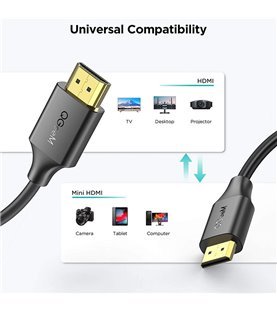 Cabo Adaptador Mini HDMI para HDMI de 1.8 metros - QGeeM