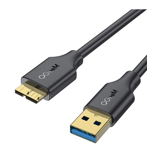 Cabo Adaptador de 1 metro, USB 3.0 Macho, para Micro USB-B Macho - QGeeM