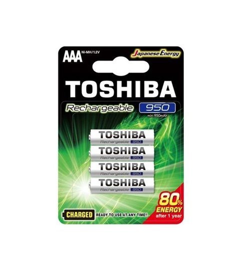 Pilhas Recarregáveis AAA de 1.2V Toshiba - 4 unidades