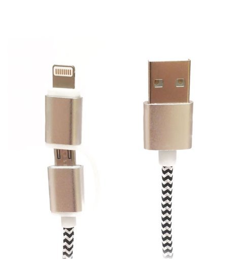 Cabo Adaptador USB para Micro USB e Lightning - Tech Fuzzion