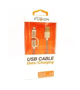 Cabo Adaptador USB para Micro USB e Lightning - Tech Fuzzion