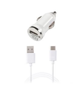 Carregador de Isqueiro com 1* USB e 1* Cabo USB-Tipo-C - Tech Fuzzion