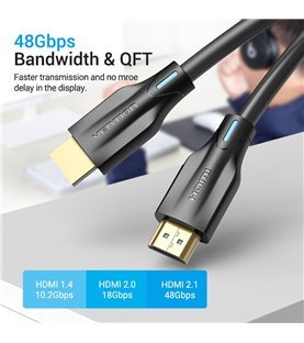 Cabo HDMI de 1m - Preto Metalizado - Vention