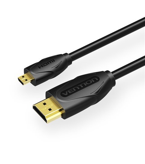 Cabo de 1 metro, Micro HDMI para HDMI - Preto Metalizado - Vention