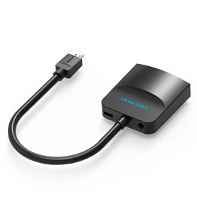 Cabo Adaptador Conversor Micro HDMI para VGA, com Micro USB Fêmea e Porta Áudio de 0,15 metros - Preto - Vention