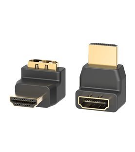 Adaptador HDMI Macho para HDMI Fêmea 90 graus - Preto
