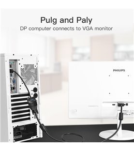 Cabo Adaptador Conversor DisplayPort para VGA de 0,15 metros - Preto - Vention