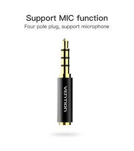 Adaptador Conversor de Áudio Jaack 3.5mm Stéreo Macho para Jack 2.5mm Stéreo Fêmea - Preto Metalizado