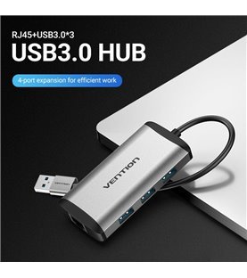 HUB Docking Station USB 3.0 para 3* USB 3.0 e Gigabit Ethernet - Vention