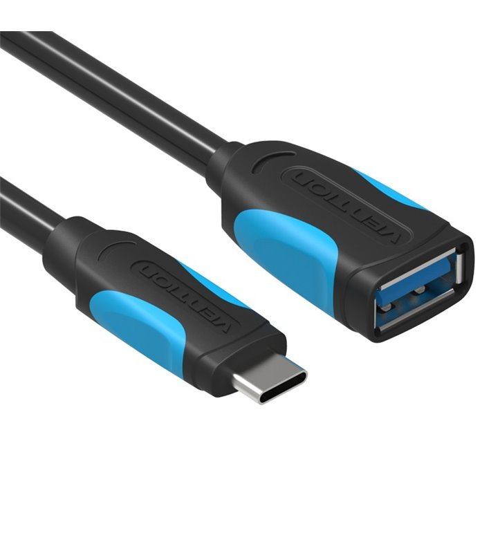 Cabo USB 3.0 A Fêmea para Cabo OTG Tipo-C Macho de 0,25 metros - Preto - Vention