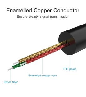 Cabo Adaptador Tipo-C para Cabo Áudio 2RCA Macho de 0,5m - Preto Metalizado - Vention