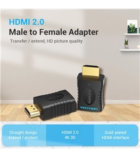 Adaptador HDMI Macho para HDMI Fêmea - Preto