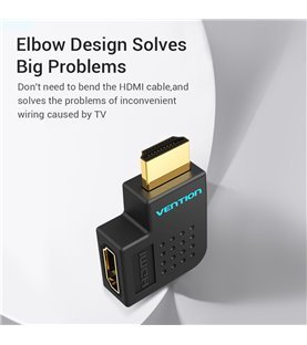 Adaptador HDMI Macho para HDMI Fêmea com ângulo de 90º