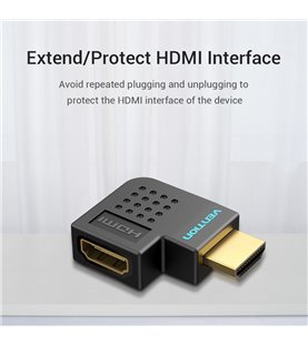 Adaptador HDMI Macho para HDMI Fêmea com ângulo de 270º