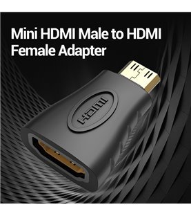 Adaptador HDMI Fêmea para Mini HDMI Macho - Preto