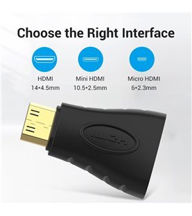 Adaptador HDMI Fêmea para Mini HDMI Macho - Preto