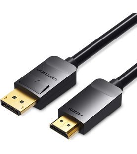 Cabo Adaptador de 2 metros, DisplayPort para HDMI - Preto - Vention