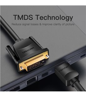 Cabo de 5 metros HDMI para DVI - Preto - Vention