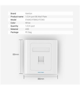 Tomada de Rede de 1 porta RJ45