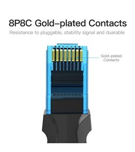 Cabo Ethernet de 1 metro, RJ45 CAT5e UTP Flexível - Azul - Vention