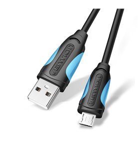 Cabo de 1 metro, USB 2.0 A Macho para Micro USB-B Macho - Preto - Vention