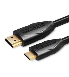 Cabo de 1 metro, Mini HDMI para HDMI - Preto Metalizado - Vention