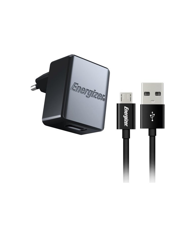 Carregador de Parede com 1* USB e 1* Cabo USB-Micro USB - Energizer