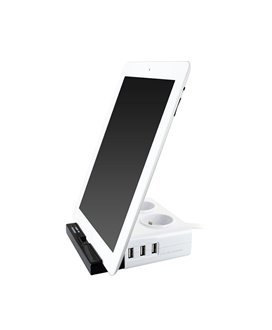 Tablet Station Surge Protector, com 3 Tomadas e 3 Portas USB - Energizer