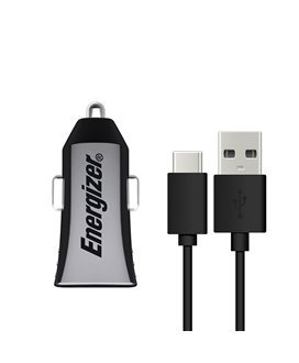 Carregador de Isqueiro 2.4A com 2* USB e 1* Cabo USB-Micro USB - Energizer